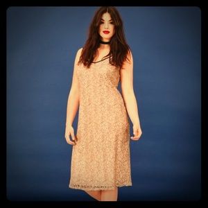 Blush Pink And Black Lace Slip Dress NWT 16W